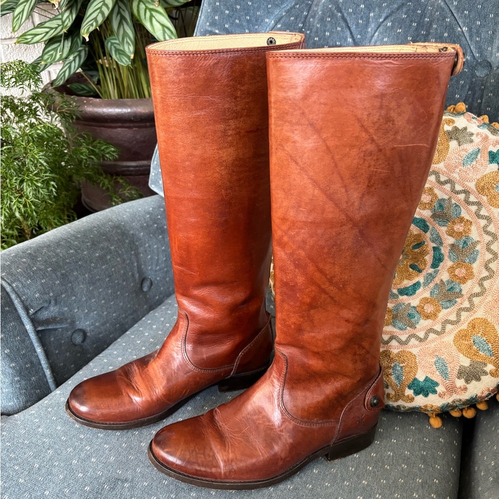 Frye Melissa Button Back Zip - Cognac, Women’s Size 6